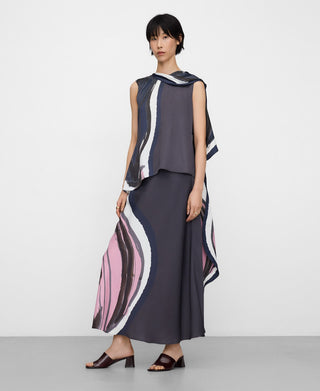 Blusa Cuello con Pañuelo Estampado