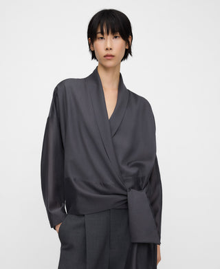 Camisa Manga Larga con Detalle Lazo