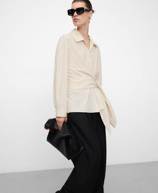 Camisa Manga Larga con Detalle Nudo