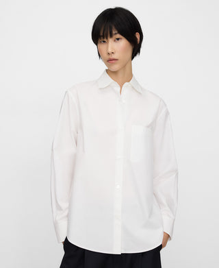 Camisa Manga Larga con Bolsillo de Algodón