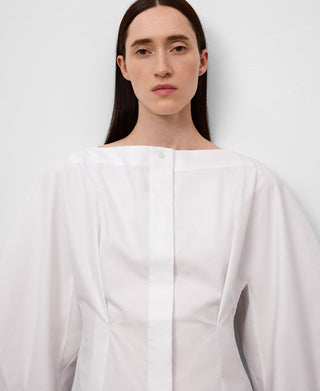 Camisa Manga con Volumen de Algodón