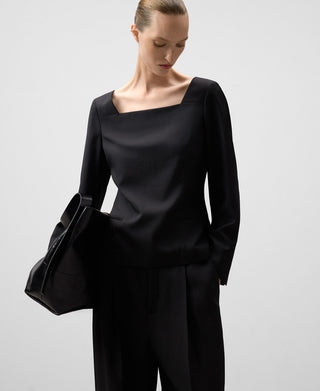 Camisa Manga Larga con Escote Cuadrado