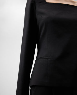 Camisa Manga Larga con Escote Cuadrado