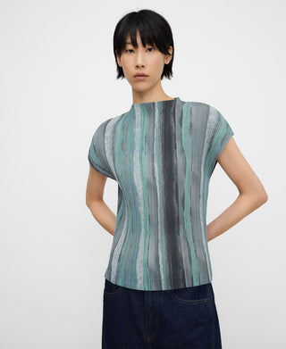 Camisa Manga Corta con Tejido Crinkle