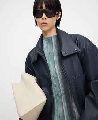 Camisa Manga Corta con Tejido Crinkle