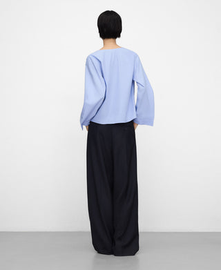 Camisa Manga Larga con Escote Drapeado