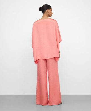 Camisa Satinada Manga Corta Tejido Arrugado