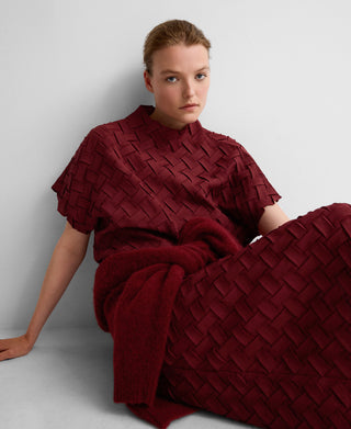 Camisa Manga Corta con Tejido Trenzado