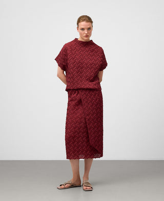 Camisa Manga Corta con Tejido Trenzado