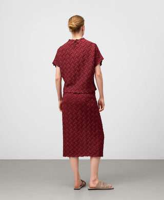 Camisa Manga Corta con Tejido Trenzado