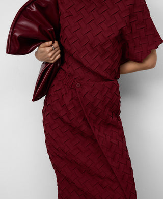 Camisa Manga Corta con Tejido Trenzado