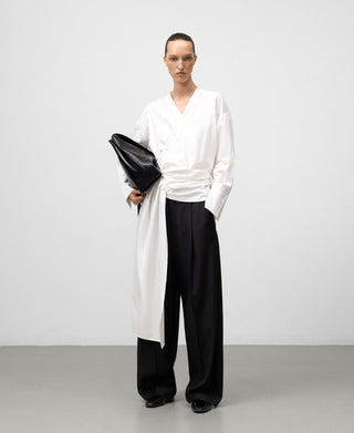 Camisa Manga Larga con Detalle Cruzado