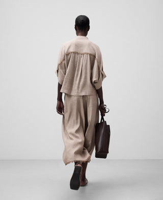 Camisa Oversize Manga Corta con Bolsillo