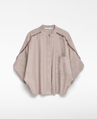 Camisa Oversize Manga Corta con Bolsillo