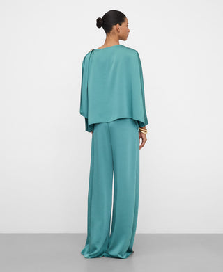 Camisa Satinada con Cuello Pañuelo