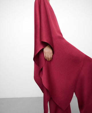 Camisa Satinada Manga Larga Asimétrica