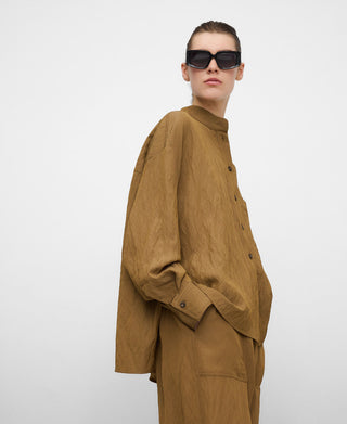 Camisa Manga Larga Efecto Arrugado