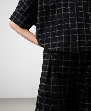 Camisa Manga Corta con Estampado Cuadros