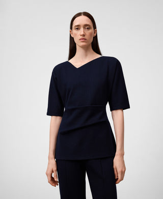 Blusa Drapeada con Estampado Rayas