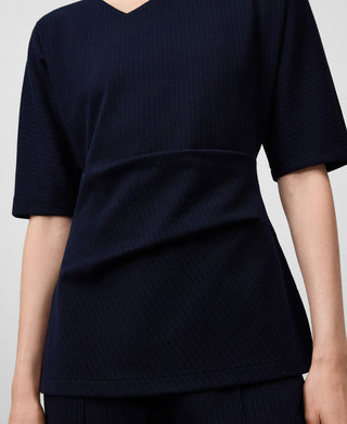 Blusa Drapeada con Estampado Rayas