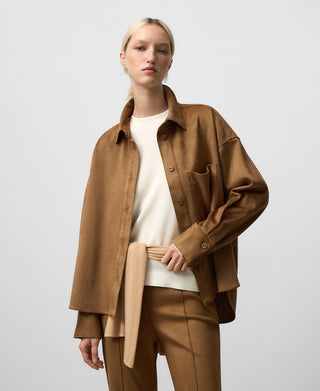 Camisa Manga Larga con Bolsillo de Antelina