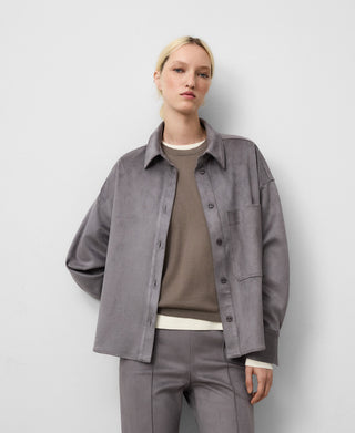 Camisa Manga Larga con Bolsillo de Antelina