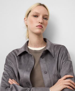 Camisa Manga Larga con Bolsillo de Antelina