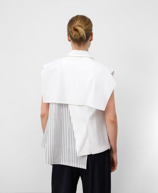 Camisa Asimétrica con Estampado Rayas