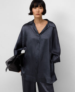 Camisa Oversize Tejido Satinado