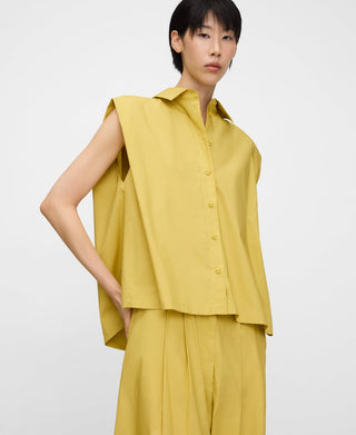 Camisa sin Mangas Detalle Pligues Traseros