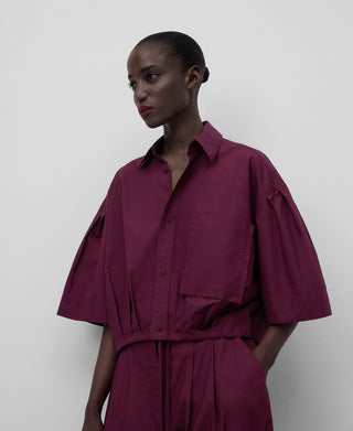 Camisa Manga Corta con Detalle Elástico