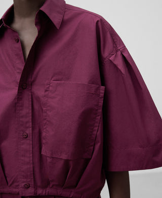 Camisa Manga Corta con Detalle Elástico