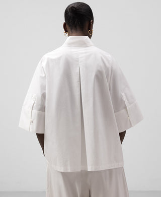 Camisa Oversize Manga Corta de Algodón