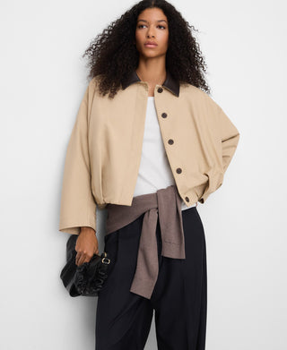 Chaqueta Acolchada con Cuello en Contraste