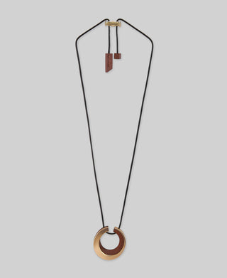 Collar de Aro con Madera y Metal