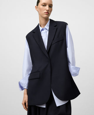 Chaleco Largo con Abertura Lateral