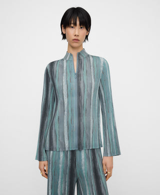 Chaqueta con Cremallera Tejido Crinkle