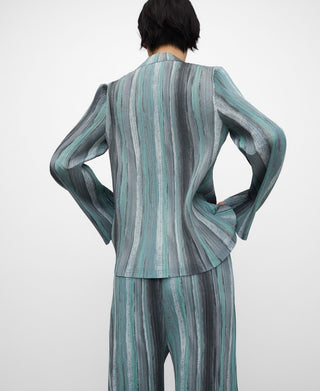 Chaqueta con Cremallera Tejido Crinkle