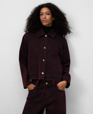Chaqueta Denim Oversize con Bolsillos