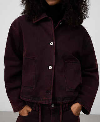 Chaqueta Denim Oversize con Bolsillos