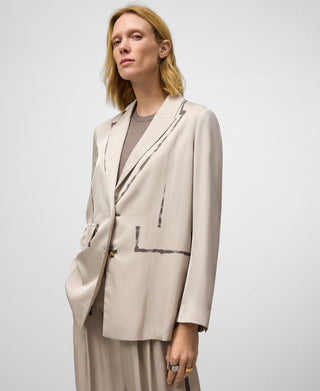 Blazer Recto Efecto Pintura.