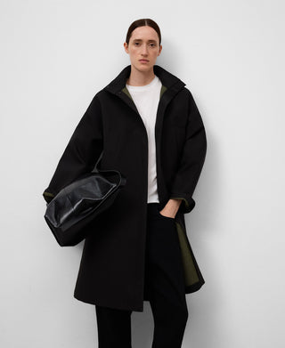 Chaqueta Larga con Logo en Espalda