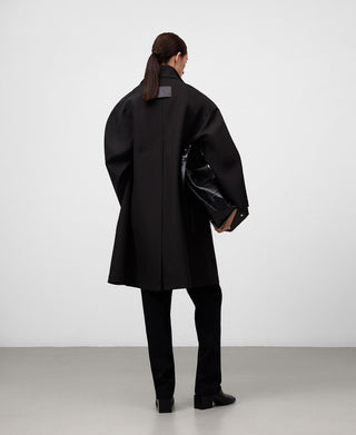 Chaqueta Larga con Logo en Espalda