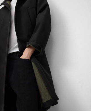 Chaqueta Larga con Logo en Espalda