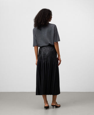 Enagua Midi Plisada Efecto Piel