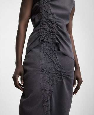 Midi Slip Skirt with Shirred Detail