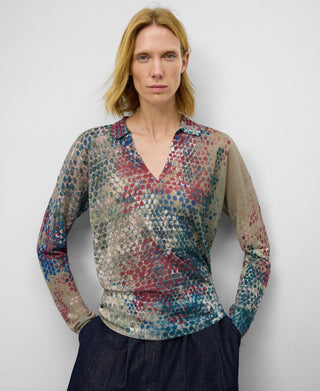 Sudadera Cuello Polo Estampado