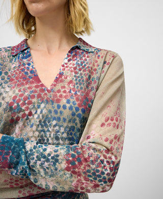 Sudadera Cuello Polo Estampado