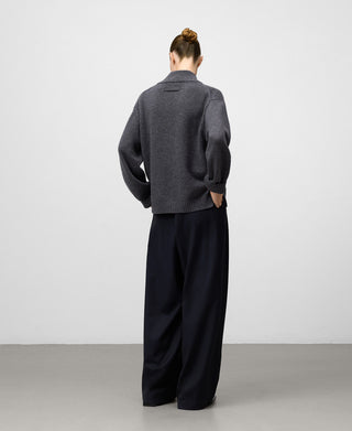 Cárdigan Cuello Alto de Lana Merino