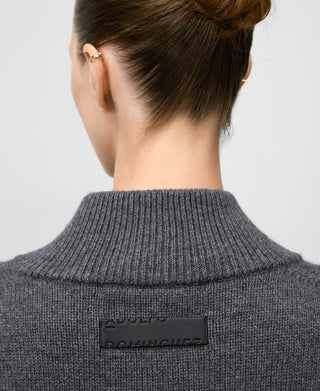 Cárdigan Cuello Alto de Lana Merino